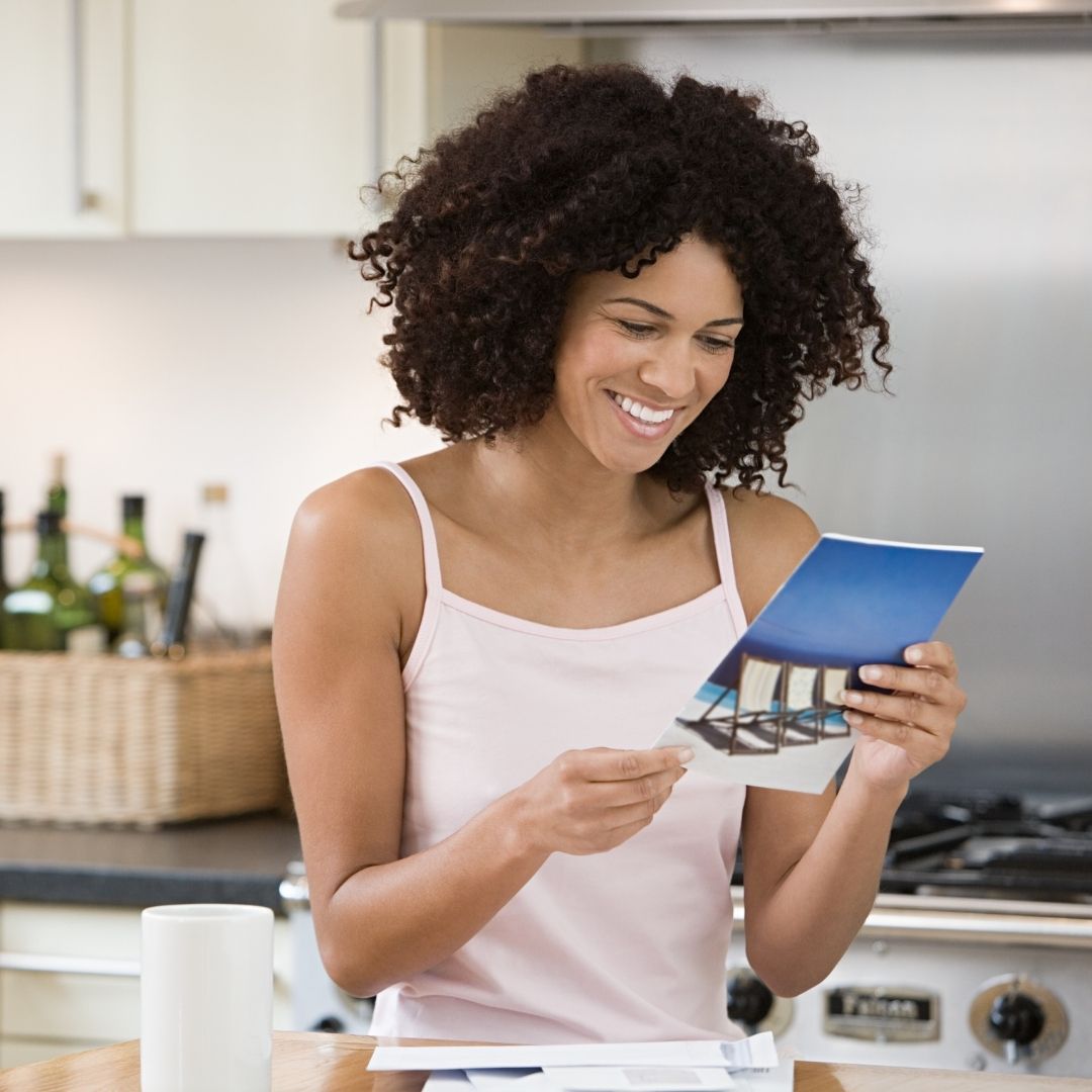 woman looking at her mail